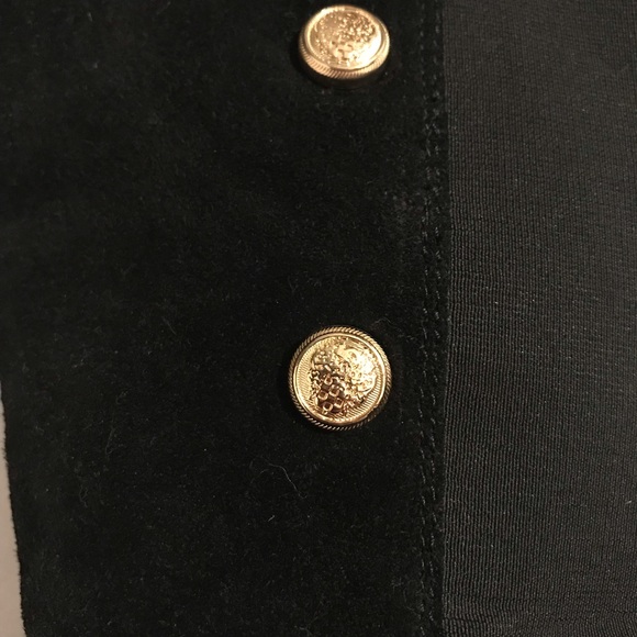 ***SOLD!***EUC Vince Camuto Vacilla suede black gold button riding boots 7 - Picture 7 of 7